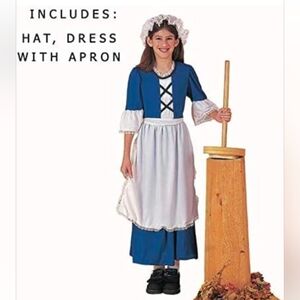 Kids Colonial Maid Costume - Blue and White